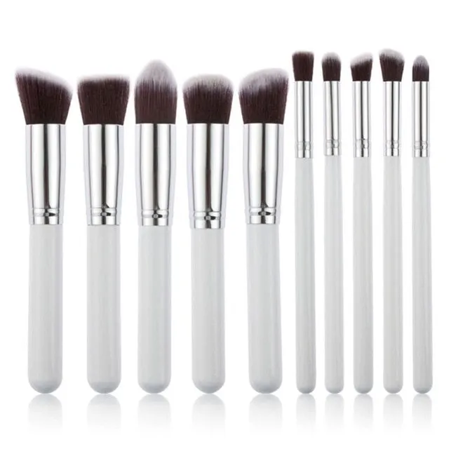 11 Pcs Silver/Golden Makeup Brush Set