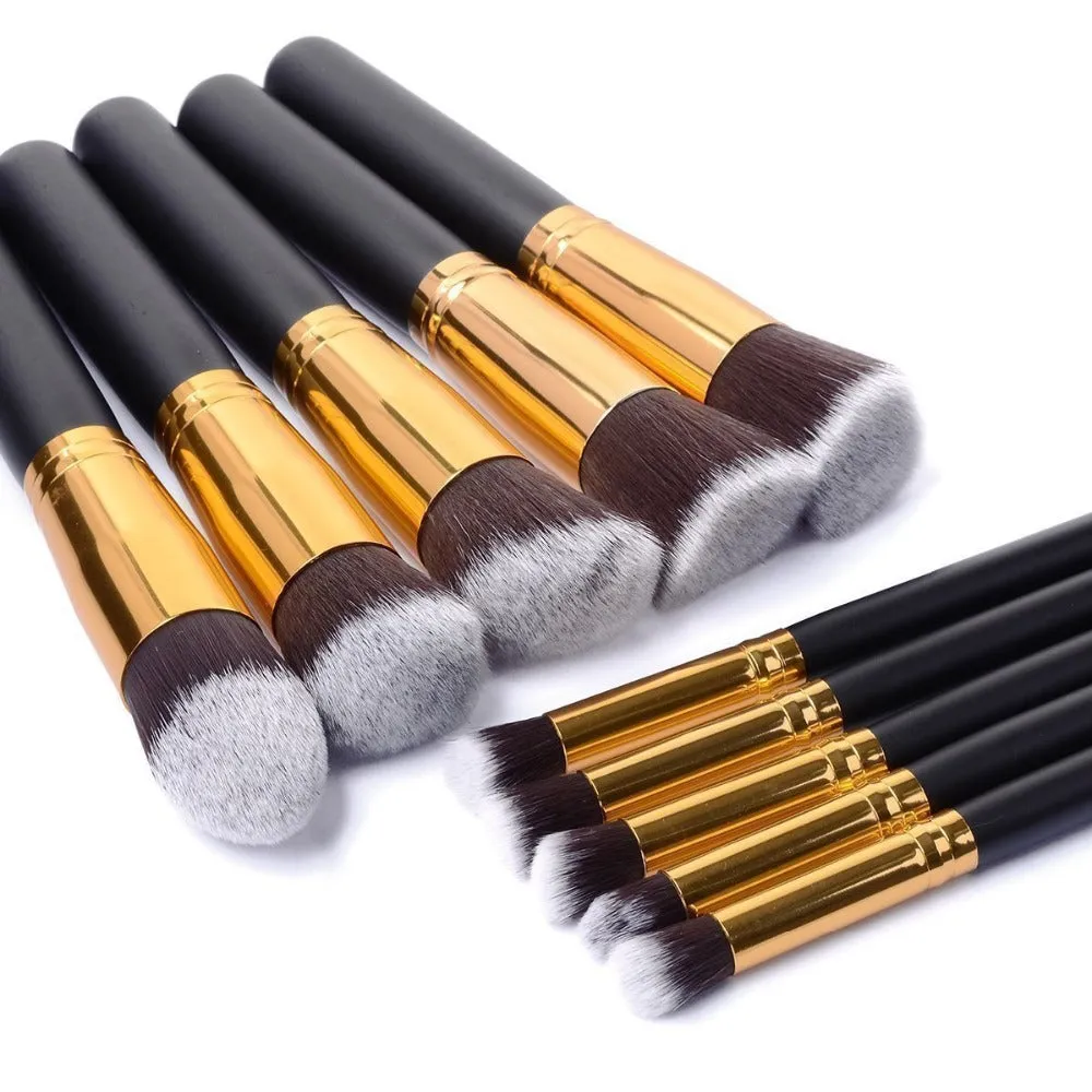 11 Pcs Silver/Golden Makeup Brush Set