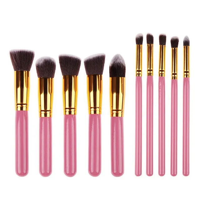 11 Pcs Silver/Golden Makeup Brush Set
