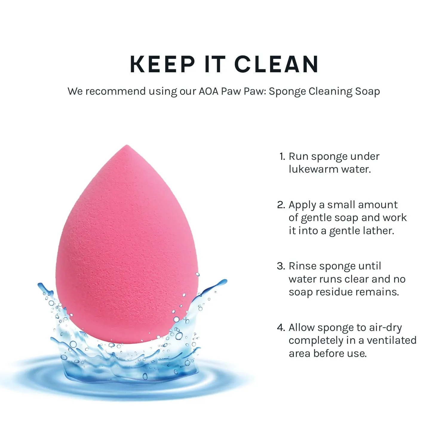 AOA Studio Makeup Sponge Set Makeup Blender latex free and high-definition 6 pcs For powder, Cream, and Liquid, Super Soft Wonder Blender Vegan Makeup Sponge