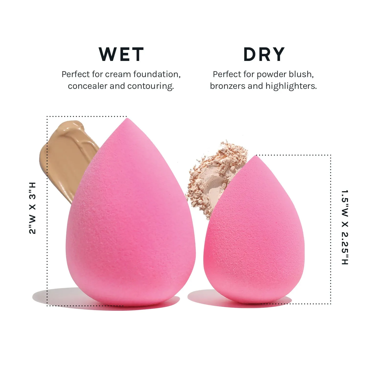 AOA Studio Makeup Sponge Set Makeup Blender latex free and high-definition 6 pcs For powder, Cream, and Liquid, Super Soft Wonder Blender Vegan Makeup Sponge