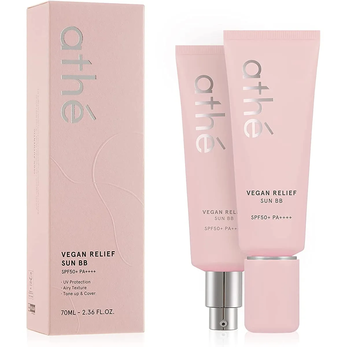Atte Vegan Relief Sun BB SPF50 PA     70ml VEGAN RELIEF SUN BB SPF50 PA     Vegan Sunscreen Cream Base ATHÉ Official Organic Cosmetics Cruelty Free Korean Cosmetics