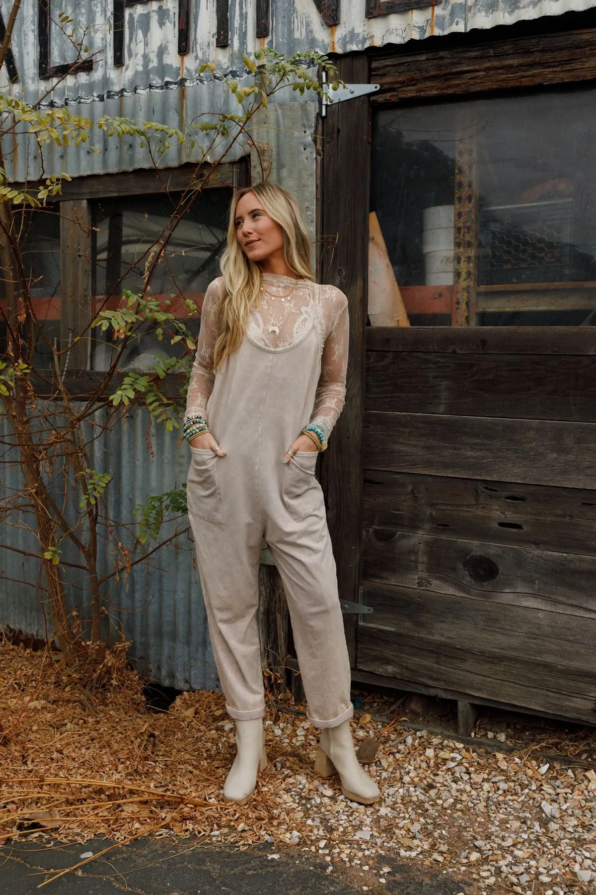 Brooke Pocket Jumpsuit - Ash Mocha