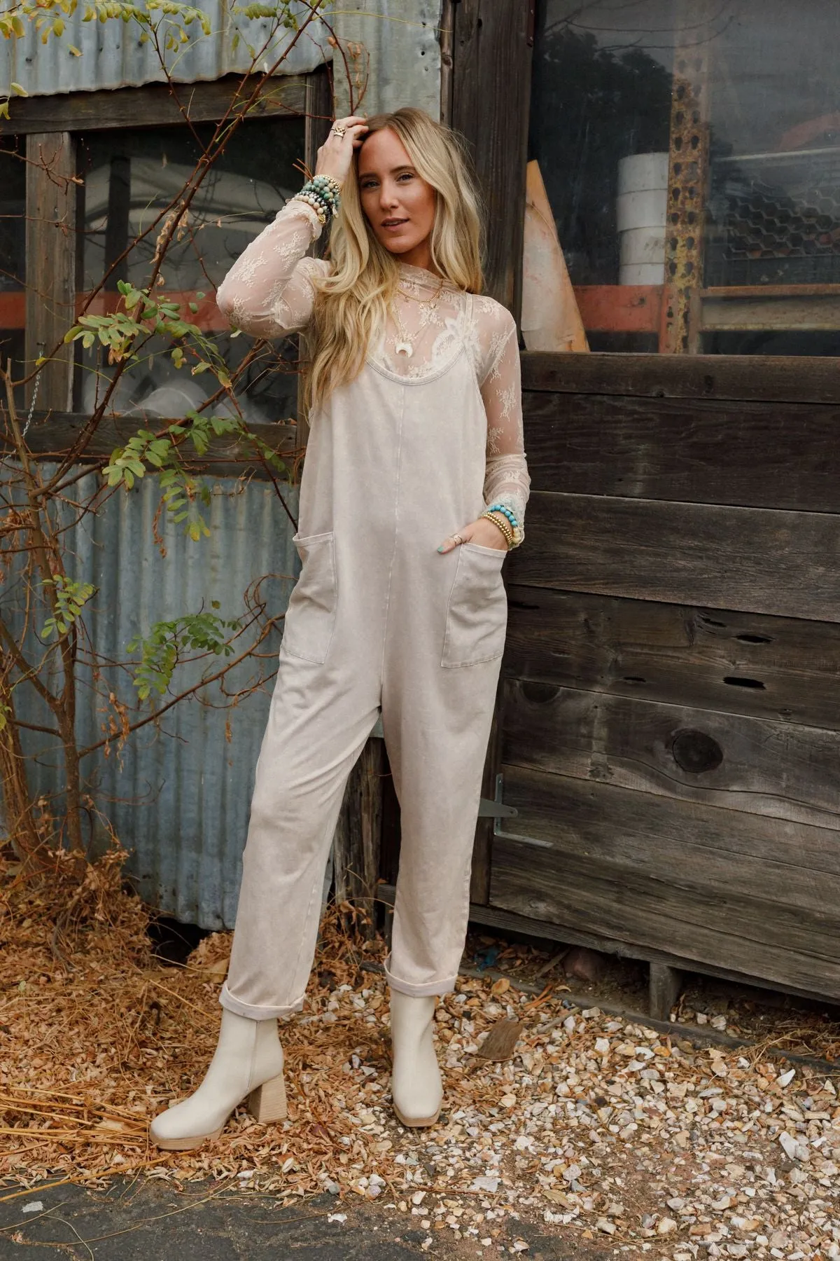 Brooke Pocket Jumpsuit - Ash Mocha