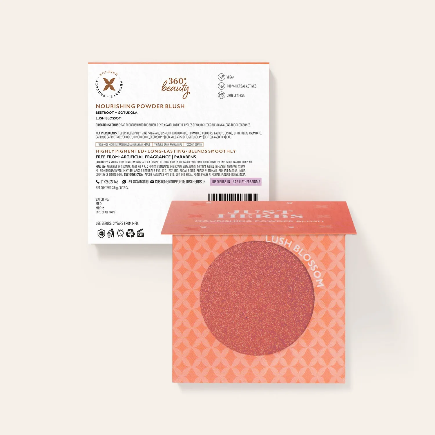 Nourishing Powder Blush with Beetroot and Gotukola