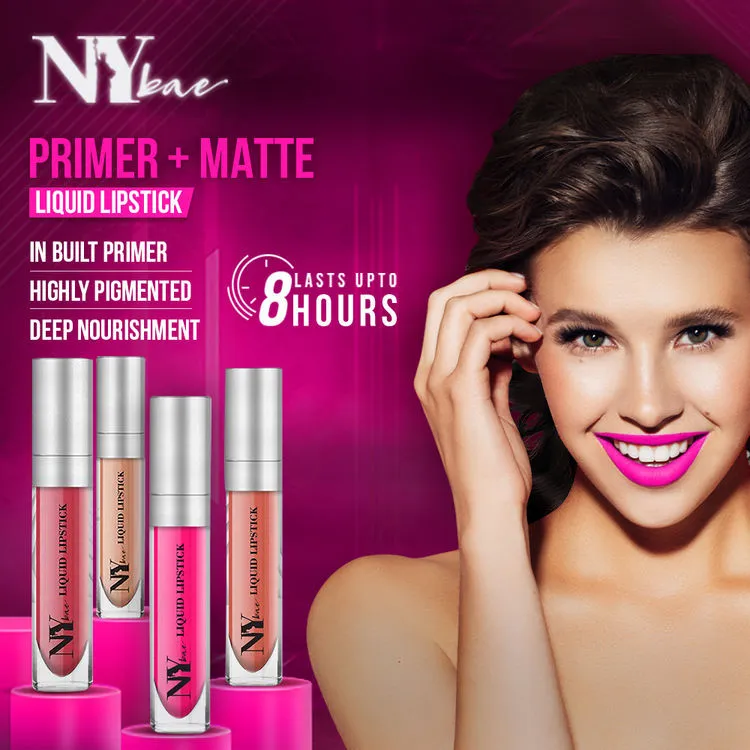 NY Bae Confessions of a Lip-a-holic Liquid Lipstick | Primer   Matte | Light Brown | Long Lasting- More Shots! 11 (4.5 ml)