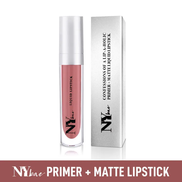 NY Bae Confessions of a Lip-a-holic Liquid Lipstick | Primer   Matte | Light Brown | Long Lasting- More Shots! 11 (4.5 ml)