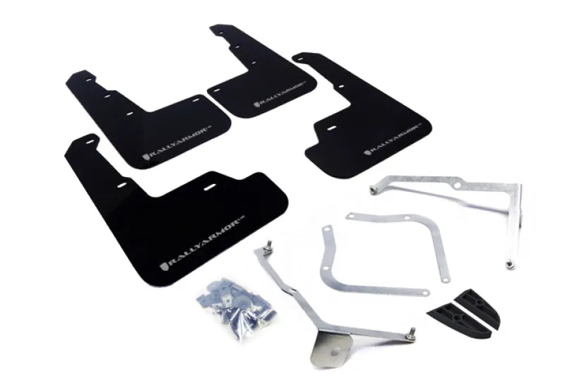 Rally Armor UR Black Mud Flap w/ Silver Logo - Subaru WRX/STI VA