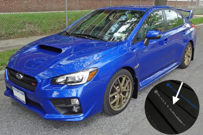 Rally Armor UR Black Mud Flap w/ Silver Logo - Subaru WRX/STI VA