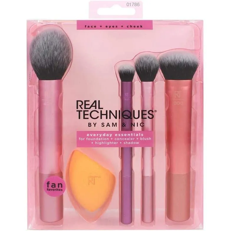 Real Techniques Brush Set (Everyday Essentials, Enhanced Eye, Flawless Base)