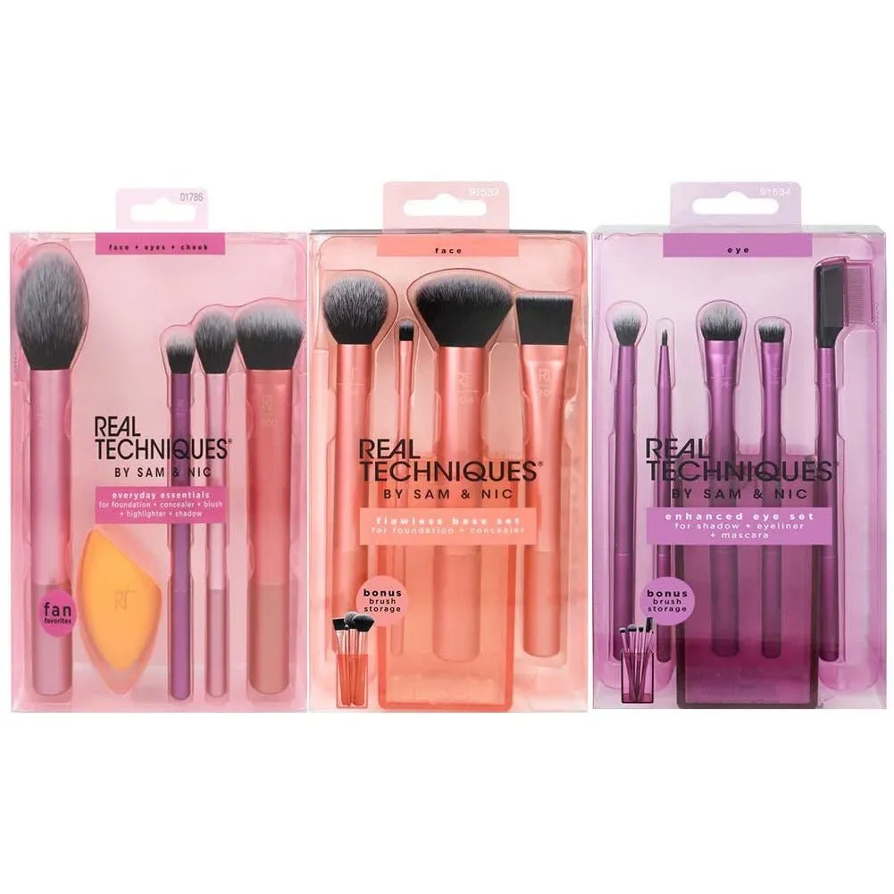 Real Techniques Brush Set (Everyday Essentials, Enhanced Eye, Flawless Base)