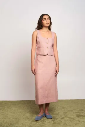 Sakura Organic Cotton Beige Skirt- Blush Beige | Naturally Dyed