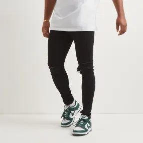Signature Spray On Jeans - Ripped - Black