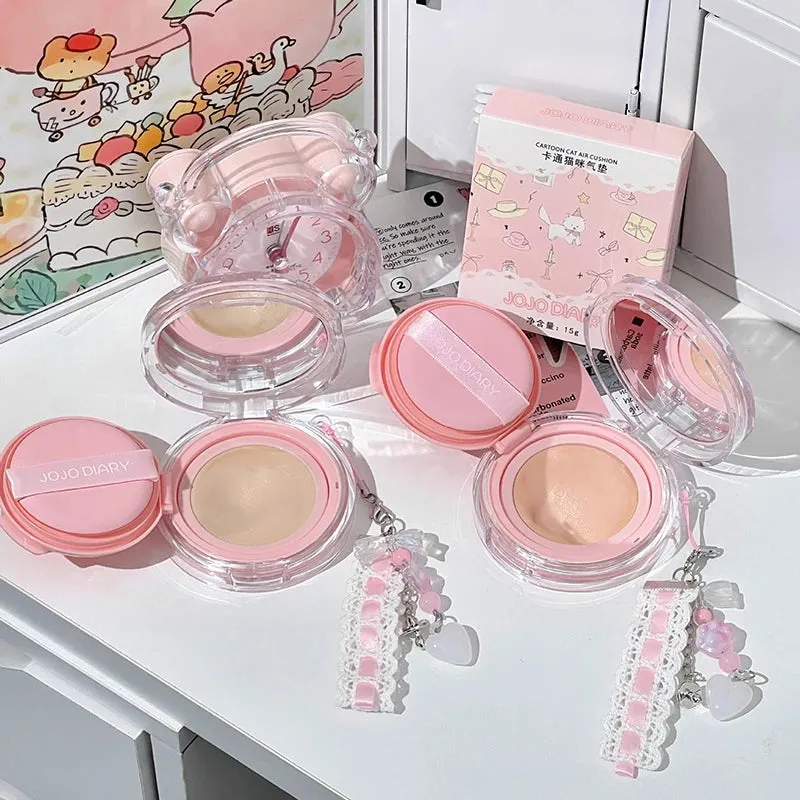 Yeknu Cute Cat Air Cushion Compact Cream Hydrated High Coverage Foundation Oil Control Concealer BB Cream Korean Makeup Base Cosmetic