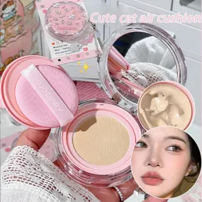 Yeknu Cute Cat Air Cushion Compact Cream Hydrated High Coverage Foundation Oil Control Concealer BB Cream Korean Makeup Base Cosmetic