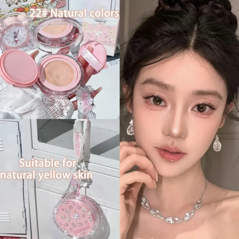 Yeknu Cute Cat Air Cushion Compact Cream Hydrated High Coverage Foundation Oil Control Concealer BB Cream Korean Makeup Base Cosmetic