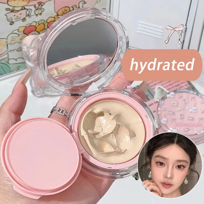 Yeknu Cute Cat Air Cushion Compact Cream Hydrated High Coverage Foundation Oil Control Concealer BB Cream Korean Makeup Base Cosmetic